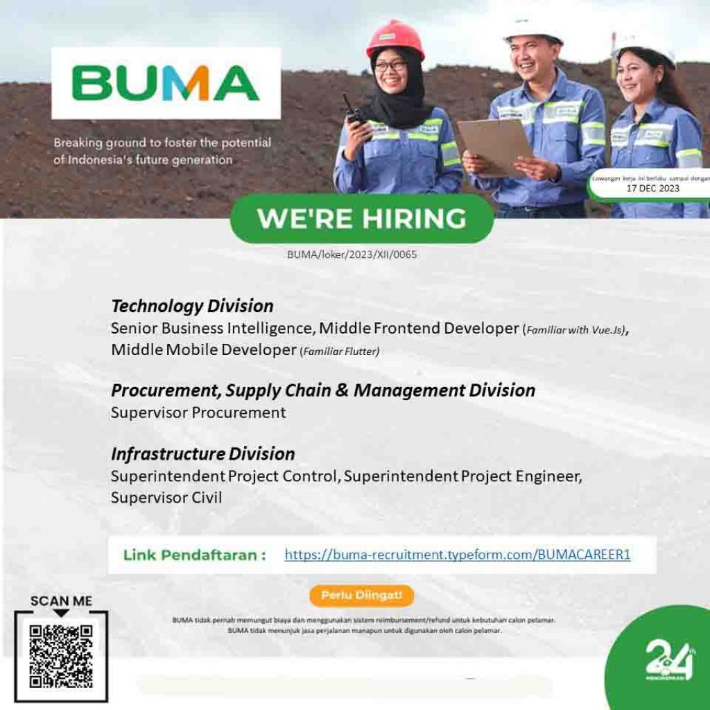 Lowongan kerja PT Bukit Makmur Mandiri Utama