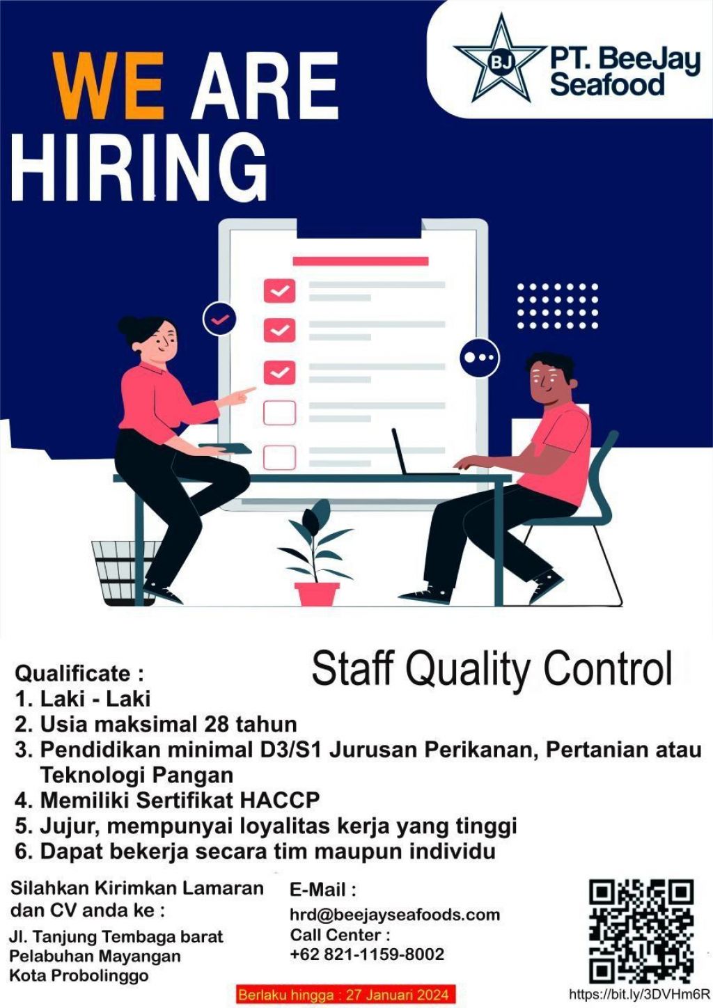 PT Beejay Seafod Butuh Staff Quality Control