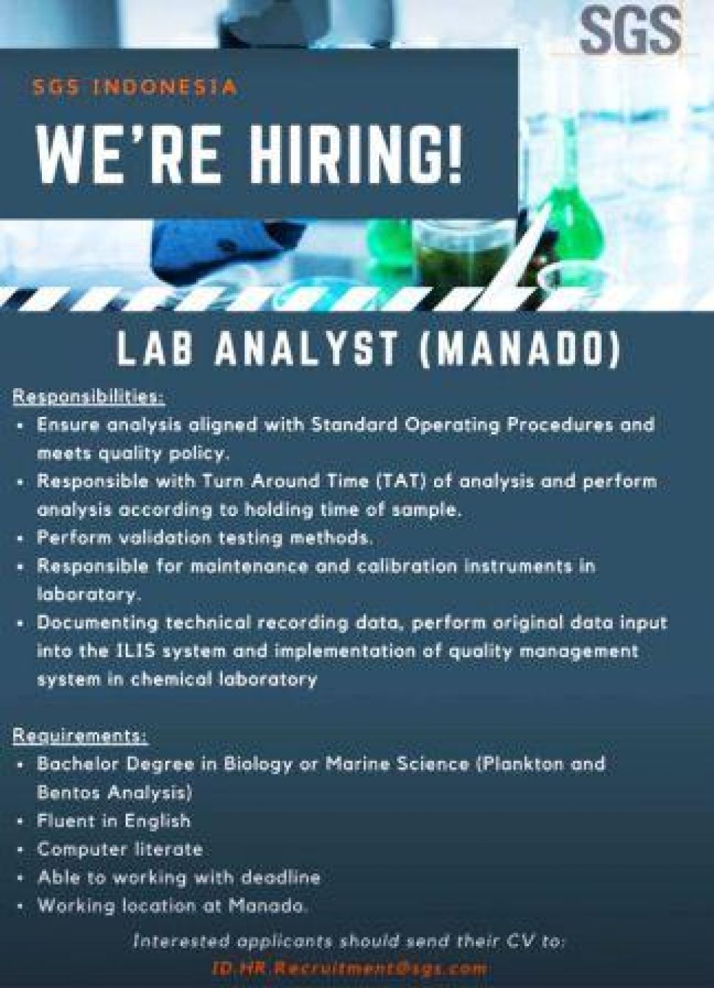 Lowongan kerja di SGS Indonesia