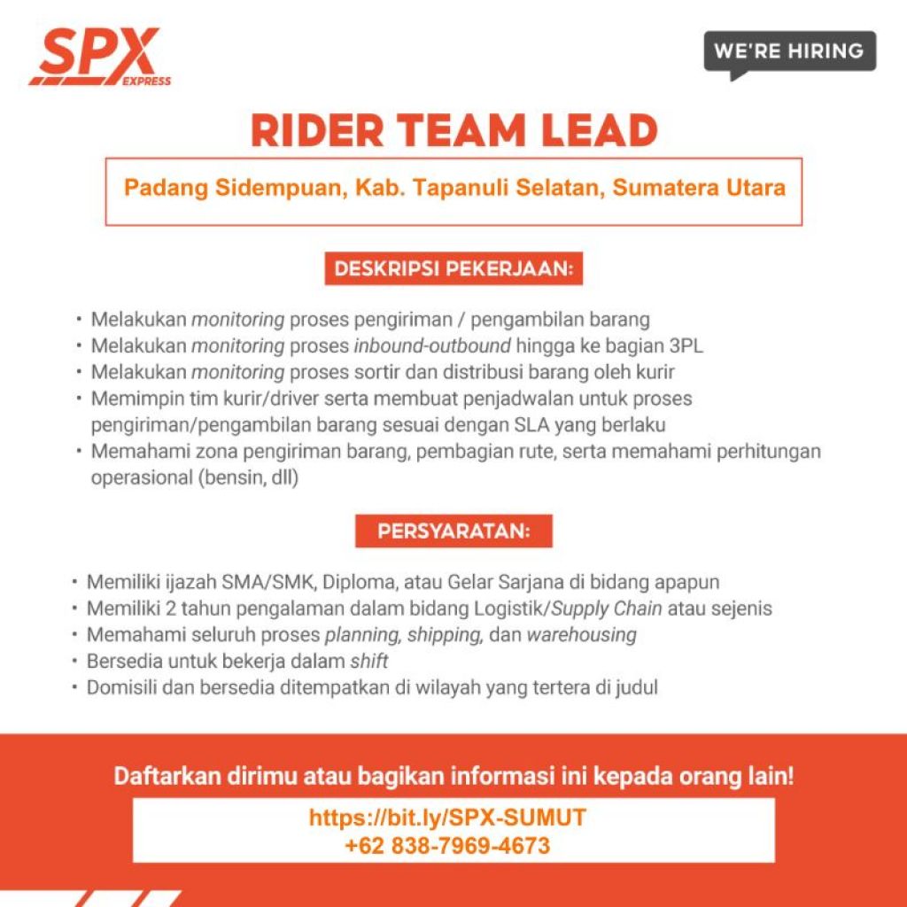 Lowongan kerja di SPX Express