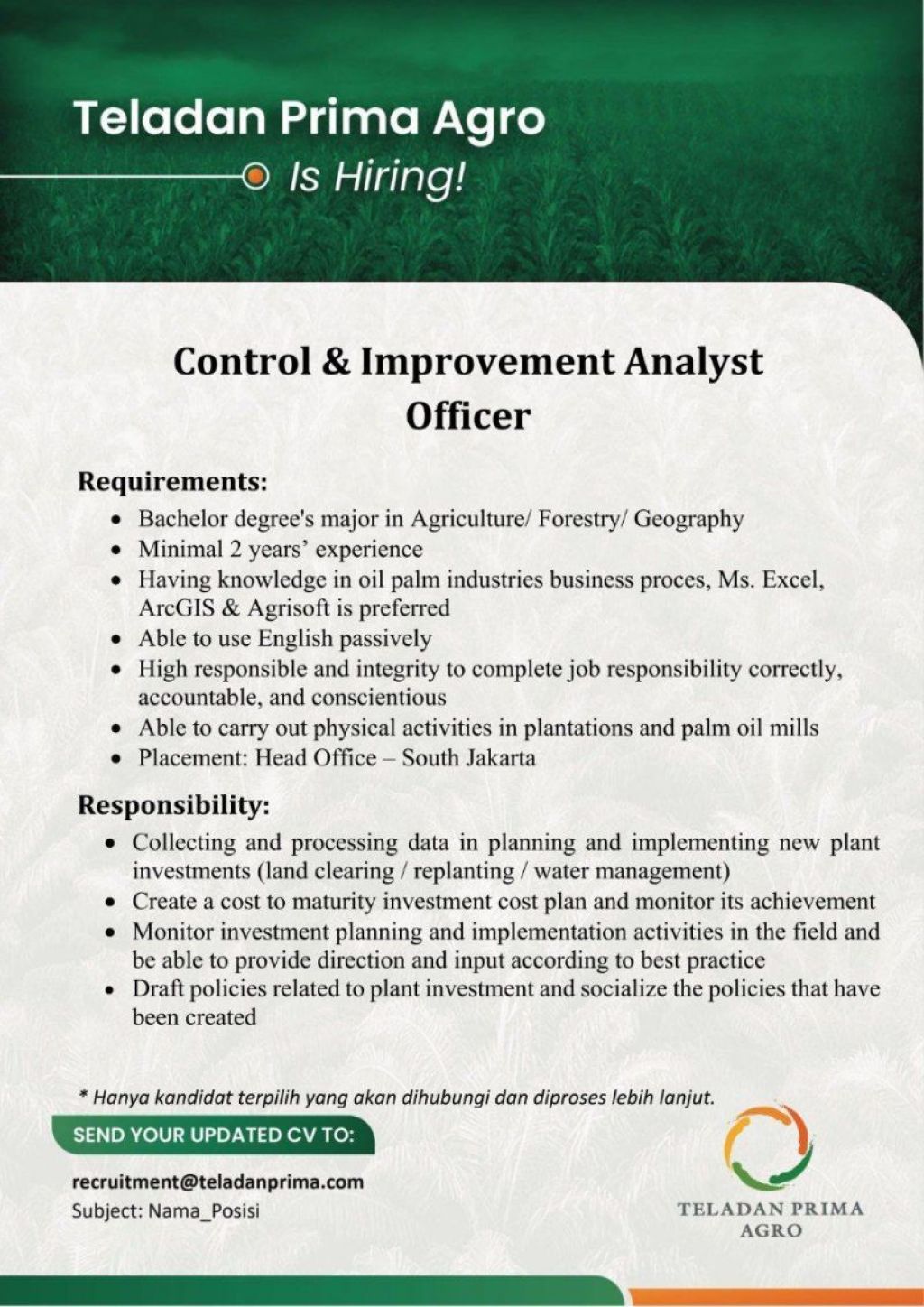 Lowongan kerja Teladan Prima Agro